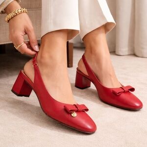 Kate Spade Red Bow Slingback Heels